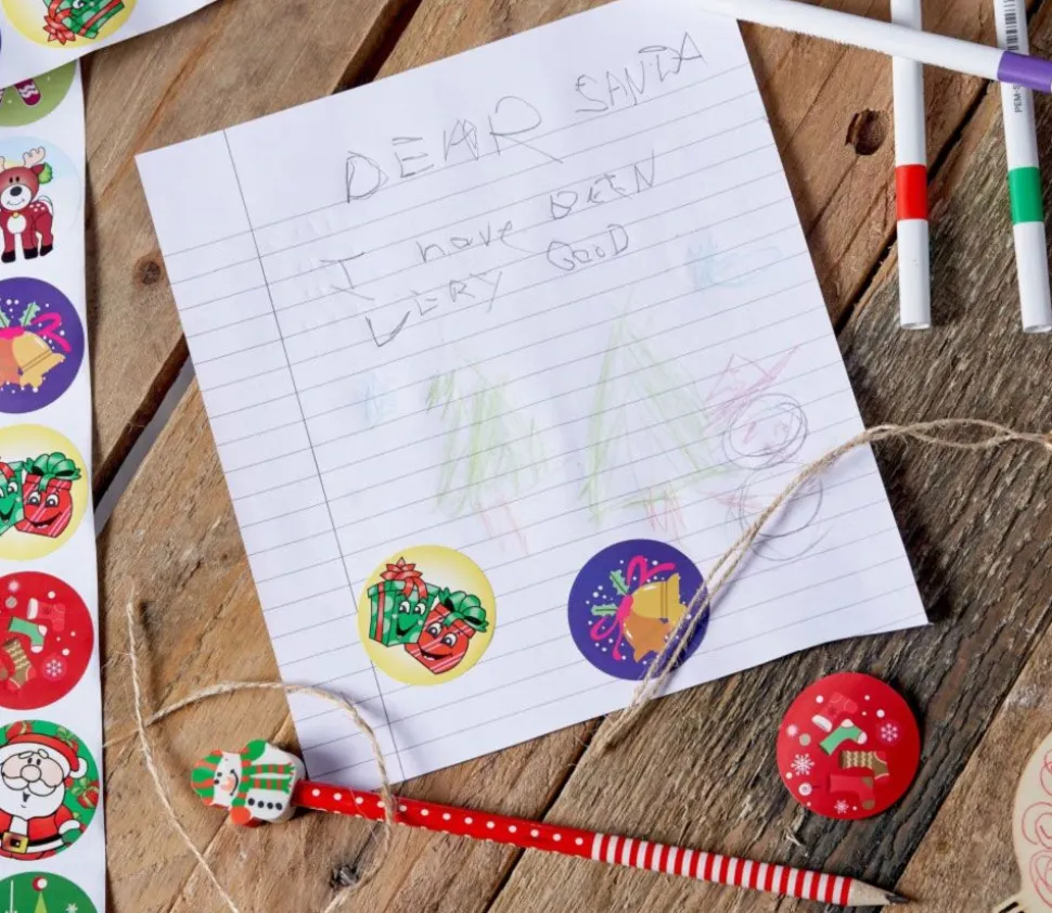 100 stickers décor Noël ronds de 3.8 cm