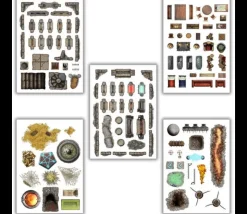 100 Stickers repositionnables décorations plateaux de jeux Battle Mat