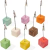 18 Supports cubes avec clip - porte cartes et photos