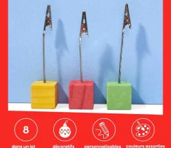 18 Supports cubes avec clip - porte cartes et photos