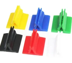 6 Supports de pions multicolores avec clips - socles