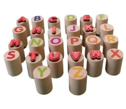 26 Tampons bois lettres alphabet 2 cm