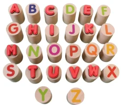 26 Tampons bois lettres alphabet 2 cm