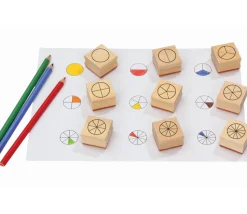 9 tampons fractions en rond