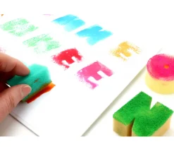 26 tampons lettres alphabet en éponge 4/5 cm