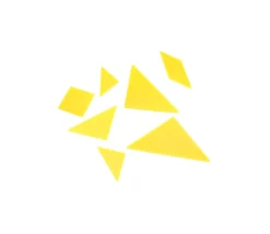 4 tangrams en re-plastique coloré 9.8 x 9.8 cm