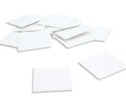 15 Tuiles carré 50x50 mm jetons blancs rigides