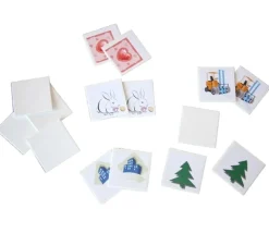 15 Tuiles carré 50x50 mm jetons blancs rigides