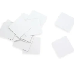 15 Tuiles carré 50x50 mm jetons blancs rigides