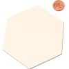 6 Tuiles hexagone jeton épais blanc 88 mm diamètre vierge à personnaliser