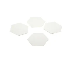 4 Tuiles hexagones jetons épais blancs 100 mm vierge à personnaliser
