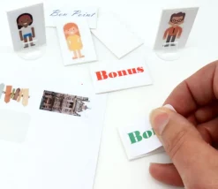 10 Tuiles jetons épais rectangles blancs 24x40 mm vierge à personnaliser