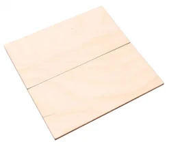 2 tuiles rectangles 10 x 5 cm en bois CP brut