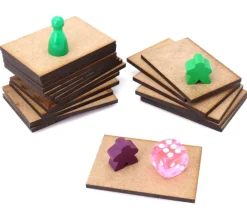 4 tuiles rectangles 6 x 4 cm en bois naturel