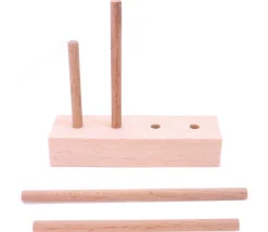Abaque de tri bois - Socle 4 tiges taille progressive sans jetons