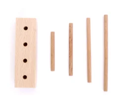 Abaque de tri bois - Socle 4 tiges taille progressive sans jetons