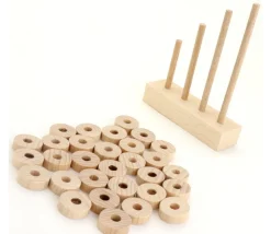 Abaque de tri bois - Socle 4 tiges taille progressive sans jetons