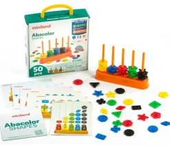 Abaque de tri Formes - Socle 5 tiges + 50 jetons + fiches Abacolor