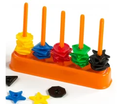 Abaque de tri Formes - Socle 5 tiges + 50 jetons + fiches Abacolor