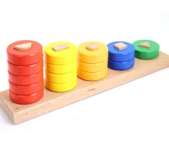 Abaque tout en bois : formes géométriques - 30 cm