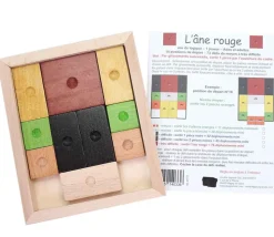 Ane rouge en bois - jeu casse tête
