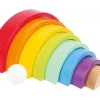 Arc-en-ciel multicolore en bois grand modèle - 9 pièces