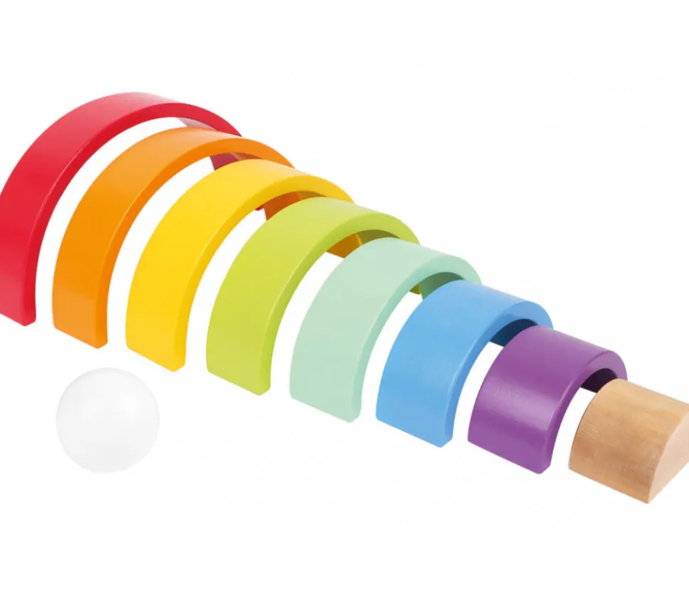 Arc-en-ciel multicolore en bois grand modèle - 9 pièces