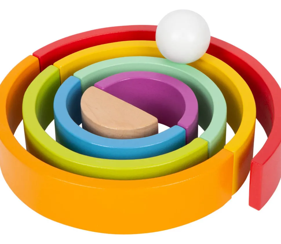 Arc-en-ciel multicolore en bois grand modèle - 9 pièces