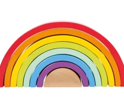 Arc-en-ciel multicolore en bois grand modèle - 9 pièces