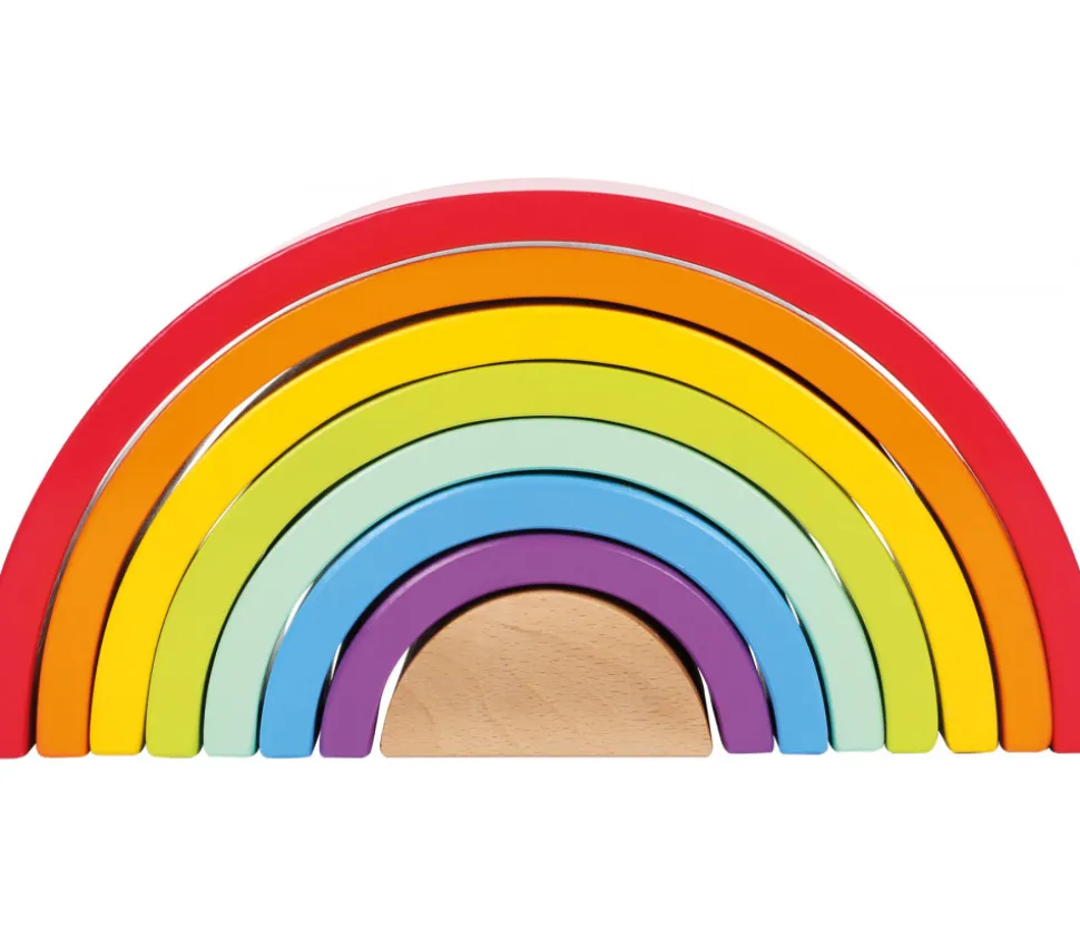 Arc-en-ciel multicolore en bois grand modèle - 9 pièces