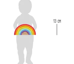 Arc-en-ciel multicolore en bois grand modèle - 9 pièces