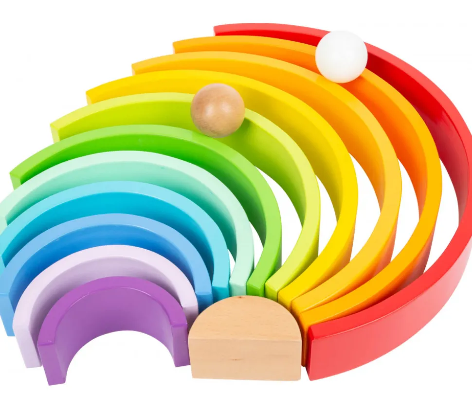 Arc-en-ciel multicolore en bois XL - 14 pièces