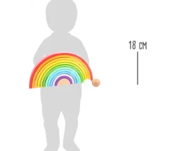 Arc-en-ciel multicolore en bois XL - 14 pièces