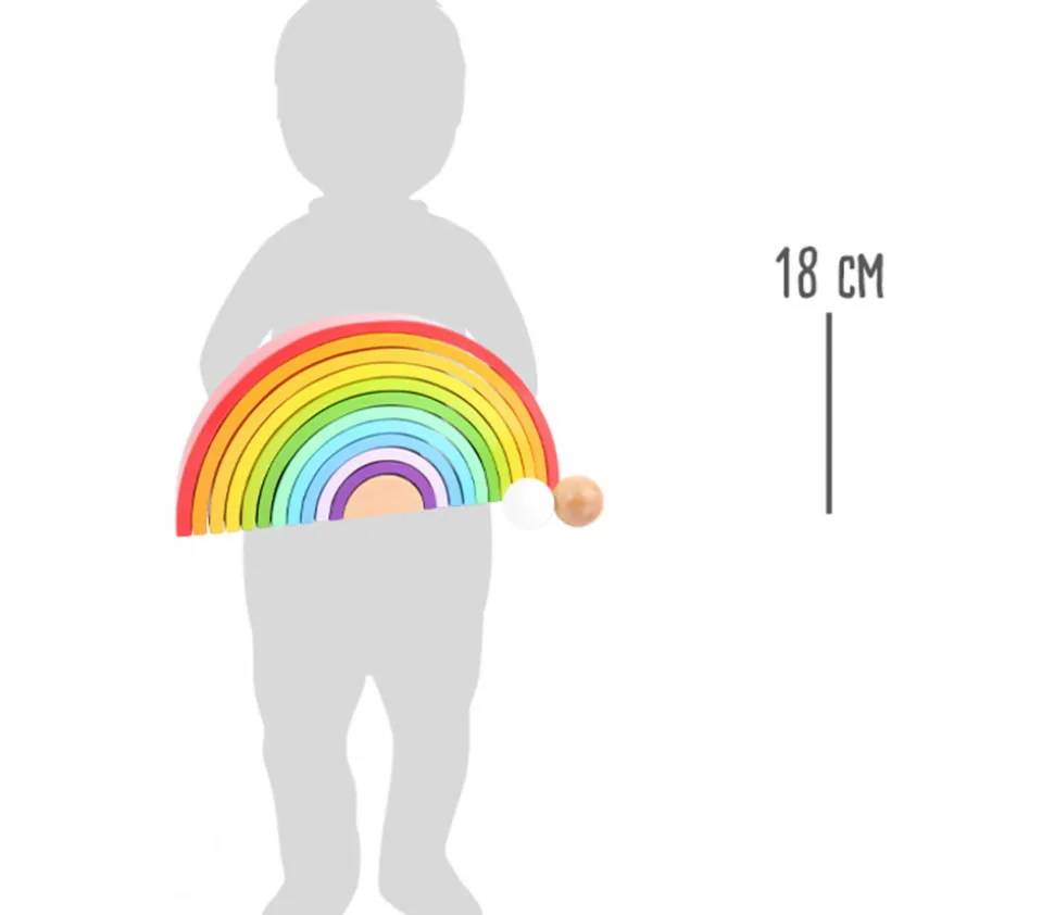 Arc-en-ciel multicolore en bois XL - 14 pièces