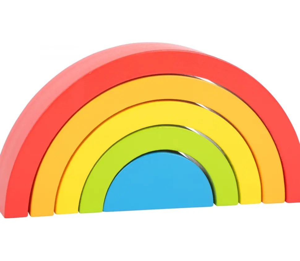 Arc-en-ciel multicolore en bois - 5 pièces
