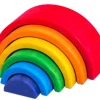 Arc-en-ciel multicolore en bois - 6 pièces