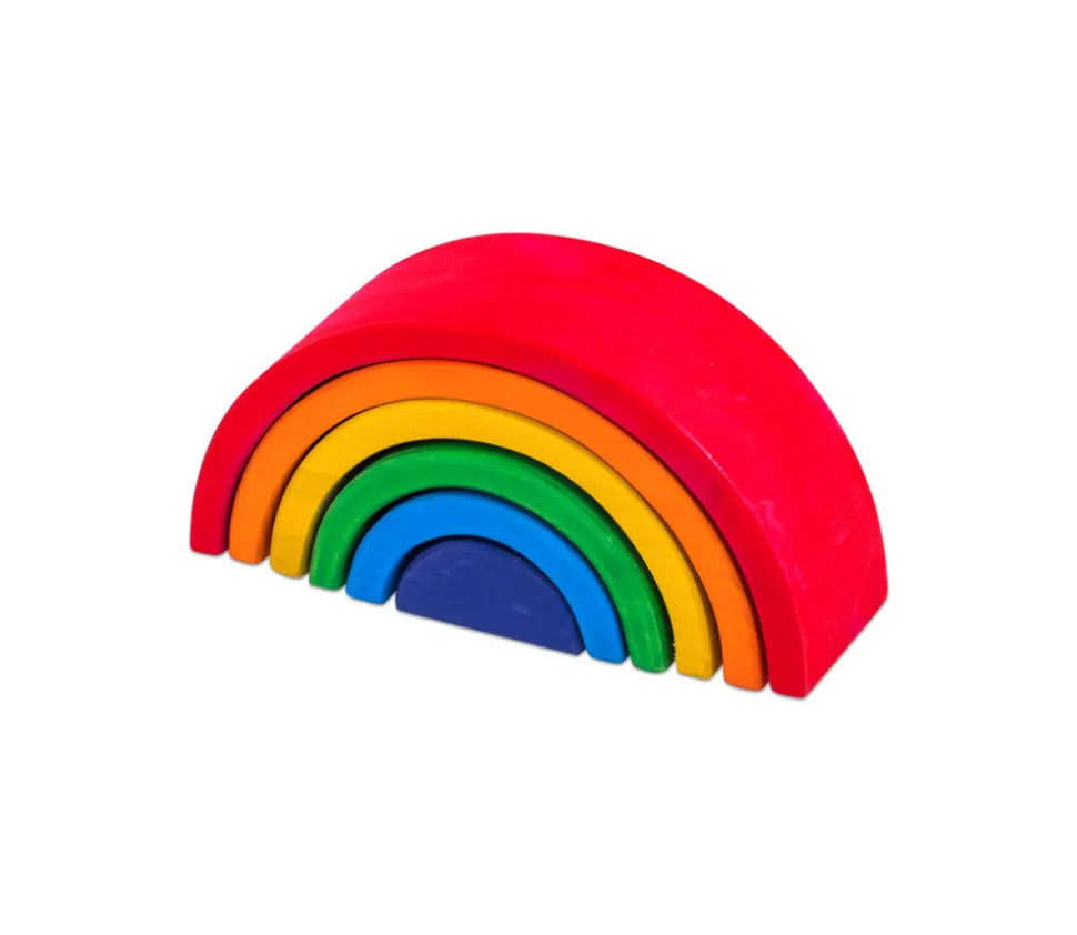 Arc-en-ciel multicolore en bois - 6 pièces
