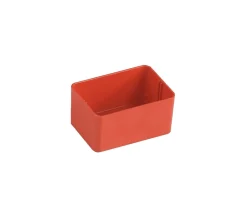 Bac rectangulaire 79x49x38 mm plastique rouge