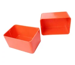 Bac rectangulaire 79x49x38 mm plastique rouge