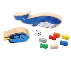 Baleine bleue en bois 17.5 x 5.4 x 2.5 cm