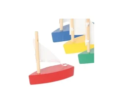 Bateau en BOIS bleu 62x25x65 mm