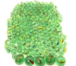 Billes en verre pour jeu lot d'environ 200 billes + 4 boulets