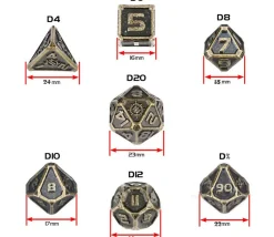 Boite 7 dés multi-face métal jeux de rôles ENHANCE