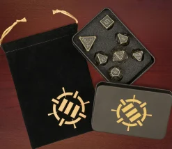Boite 7 dés multi-face métal jeux de rôles ENHANCE