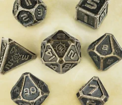 Boite 7 dés multi-face métal jeux de rôles ENHANCE