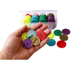 Boite 80 jetons numérotés BELOTE TAROT de 1 à 1000