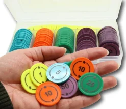 Boite 120 jetons numérotés de 1 à 50 pour jeux