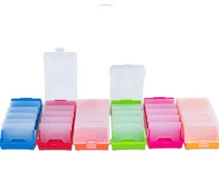 Boite à trier bleue pour cartes 20 x 9 x 6.5 cm plastique avec intercalaires amovibles