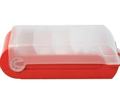 Boite à trier cartes rouge de 20 x 9 x 6.5 cm avec intercalaires amovibles
