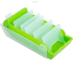 Boite à trier cartes vert de 20 x 9 x 6.5 cm avec intercalaires amovibles